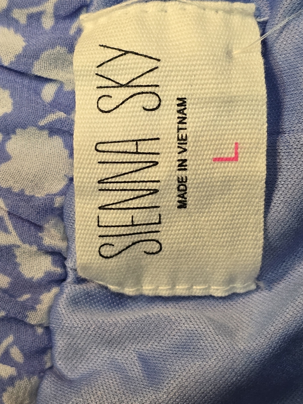 Sienna Sky Blue and White Floral Tiered Mini Skirt "Beachy Vibe" L NWT - Picture 5 of 10
